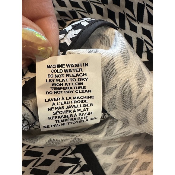 NWT Margaret M Christiana Pencil Skirt Black White Geometric Print Size Large - Picture 6 of 10